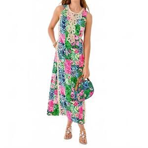 NEW LILLY PULITZER women's edita maxi shift dress in multi